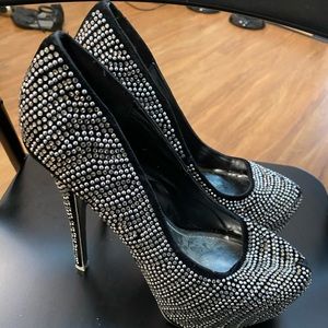 Black Studded High Heels